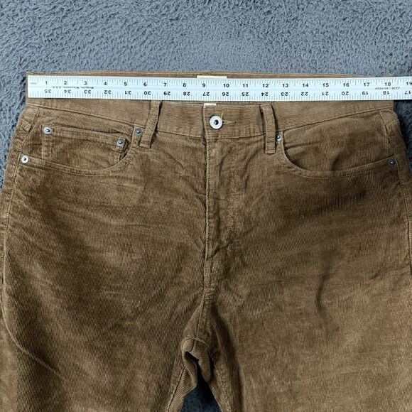 J Crew Pants Mens 35x32 Brown 770 Straight Fit Corduroy 5 Pocket Trouser Preppy - Picture 9 of 14